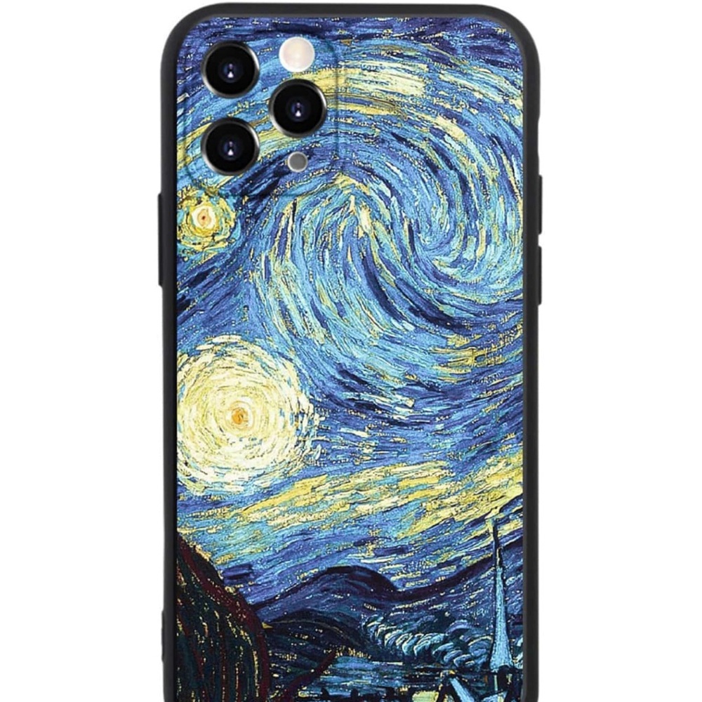 iPhone 12 Pro Starry Night Phone Case - Blue and Yellow